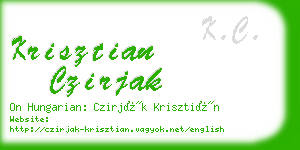 krisztian czirjak business card